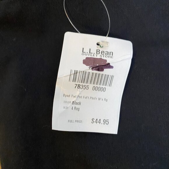 Lot of (2) L.L. Bean Favorite Fit size 4 Reg black & khaki cotton NWT - Picture 7 of 9